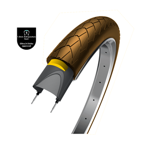 Obor Buitenband: WOLFF Mambo kleur: bruin met reflectie, Maat: 28x2.0, ETRTO 50-622 1.2mm anti-lek laag