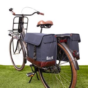 Beck Dubbele fietstas Natural 38L Blauw