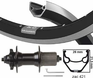 Kgs achterwiel 28 inch (622) zac421 zw/zil disk 8-10 sp 6 bout uitval