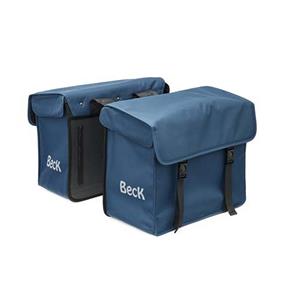 Beck Dubbele Fietstas Canvas Medium Blauw