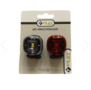 Falkx LED siliconen verlichting set zwart Batterij