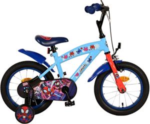 Volare Kinderfahrrad Spidey für Jungen 14 Zoll Kinderrad in Blau Fahrrad