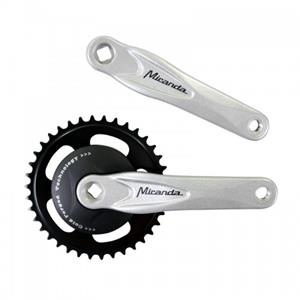 Miranda 1 crankstel met disc 95mm 33 tands crank gepolijst zwart