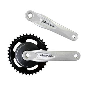 Miranda Crankset alfa 1 38 tands alu nexus 95 mm disk zwart/gepolijst