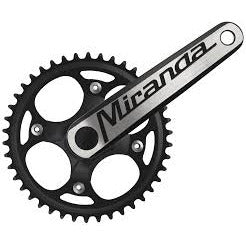 Miranda Crankset beta1r plusf 48 tands 3/32 blad staal crank alu zwart