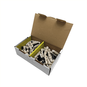 Falkx remblokken v-brake wit. 70mm per 25 (werkplaatsverpakking)