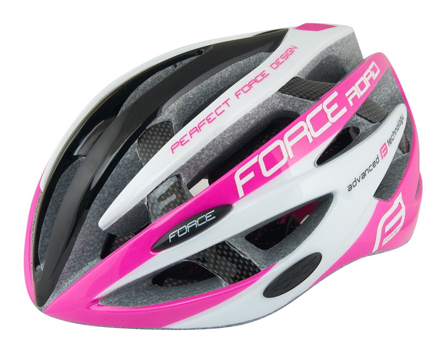 Force Road pink/white/black helmet.