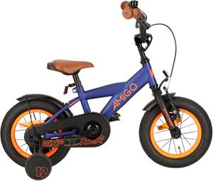 AMIGO Explorer 12 Inch 20 cm Jongens Terugtraprem Blauw/Oranje