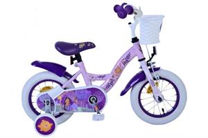 Volare Kinderfahrrad Disney Wish Fahrrad für Mädchen 12 Zoll Lila Kinderrad