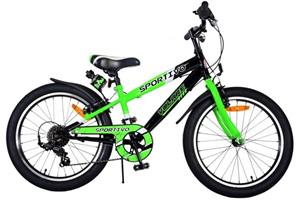 Volare Sportivo 20 Inch 28 cm Jongens 7V V Brakes Groen/Zwart