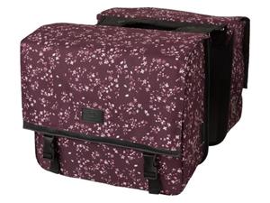 FastRider Dubbele fietstas Nara Mini Flower Aubergine 33L