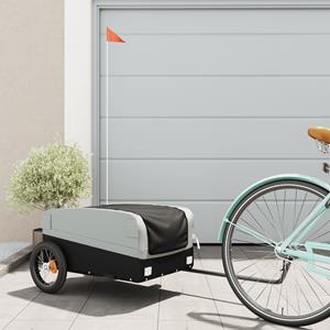 VidaXL Fietstrailer 30 kg ijzer zwart en grijs