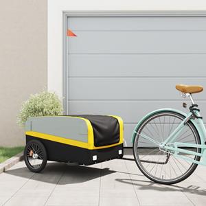 VidaXL Fietstrailer 45 kg ijzer zwart en geel