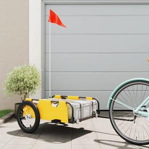VidaXL Fietstrailer oxford stof en ijzer geel