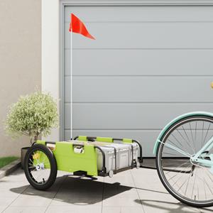 VidaXL Fietstrailer oxford stof en ijzer groen