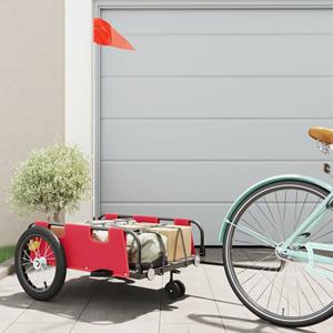 VidaXL Fietstrailer oxford stof en ijzer rood