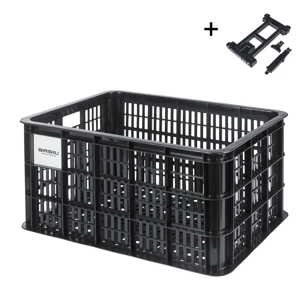 Basil Fietskrat Crate L 40L Black MIK 2.0