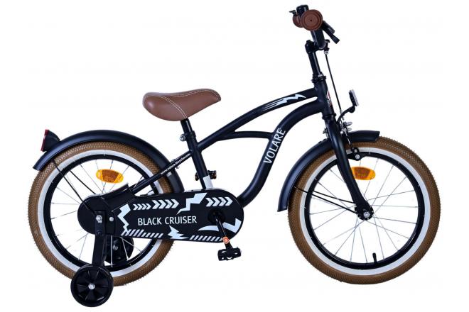 Volare Black Cruiser 16 Inch 25 cm Jongens Terugtraprem Zwart