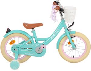 AMIGO Perfect 14 Inch 22 cm Meisjes Terugtraprem Turquoise