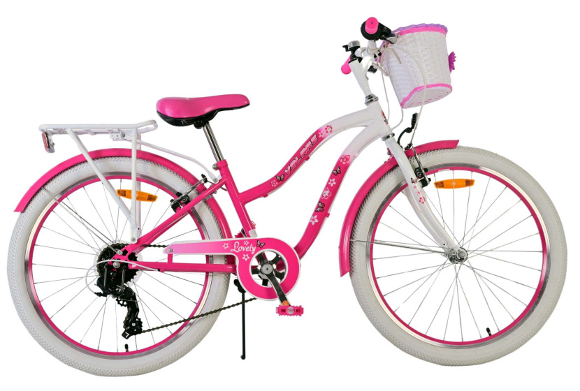 Volare Blossom 24 Inch 33,5 cm Meisjes 7V V Brakes Roze/Wit
