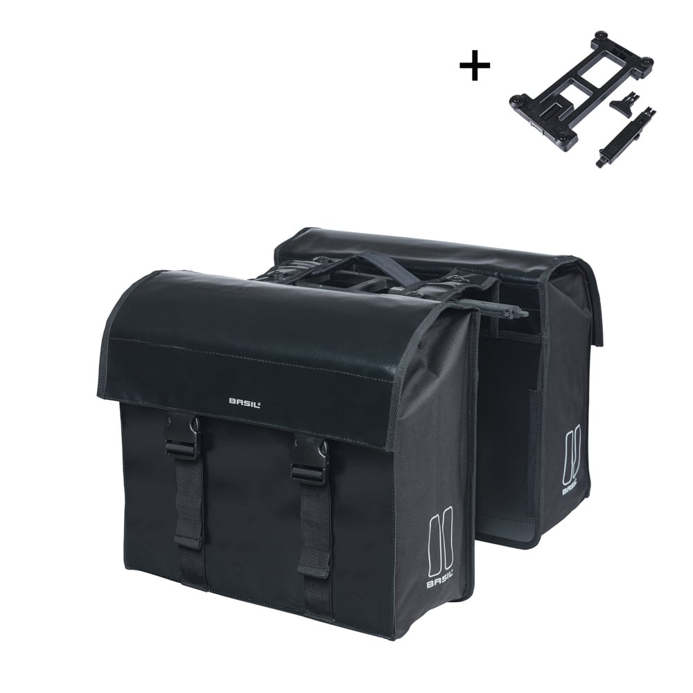 Basil Dubbele fietstas Urban Load MIK 2.0 48-53L Zwart