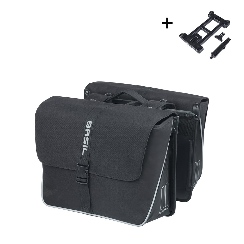 Basil Dubbele fietstas Forte MIK 2.0 35L Zwart