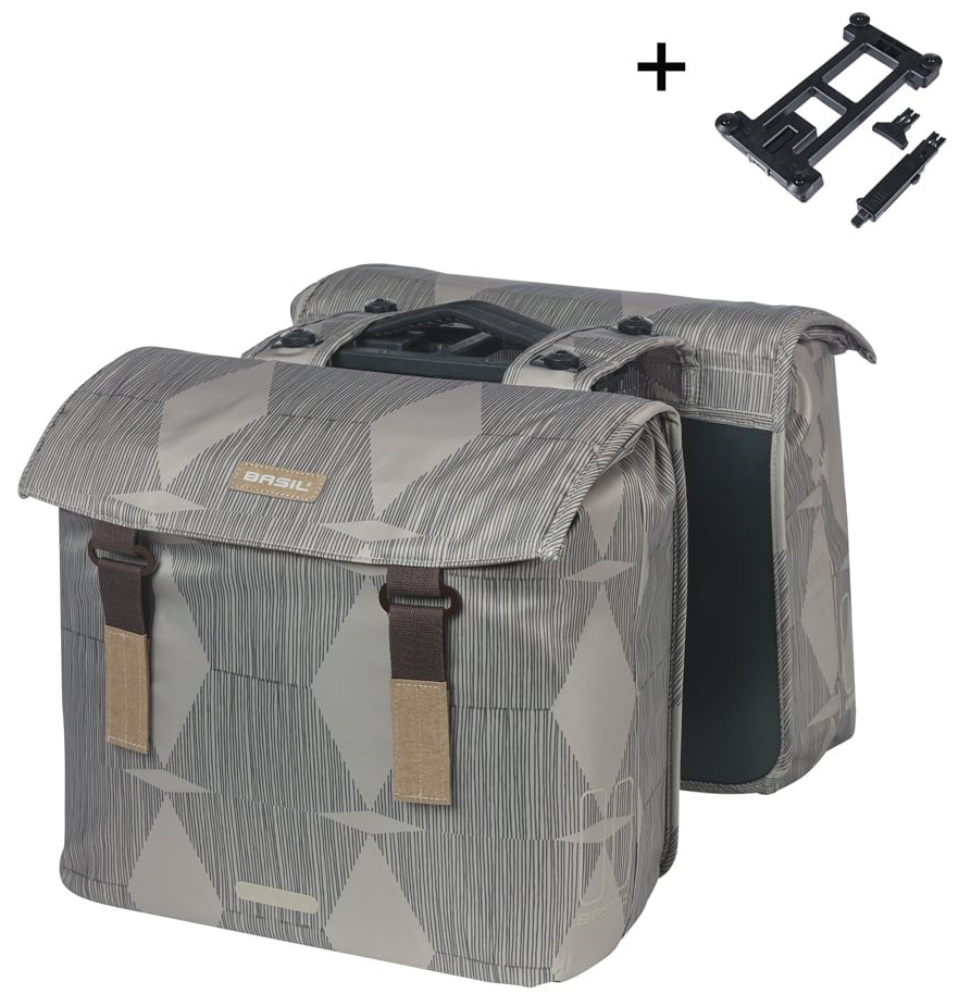 Basil Dubbele fietstas Elegance MIK 2.0 40-49L Chateau Taupe