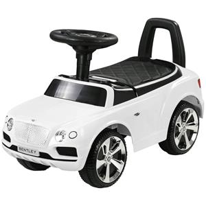 AIYAPLAY Bentley Bentayga loopauto, veilig speelvoertuig met toeter en muziek, kantelbescherming, ideaal voor peuters, 66 x 30 x 38 cm, wit | Aosom.nl