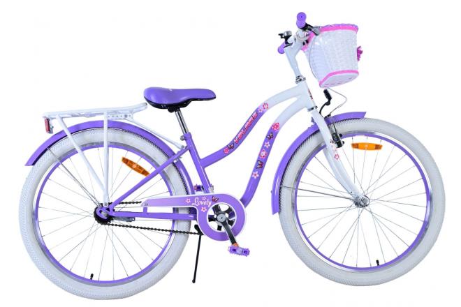 Volare Lovely 24 Inch 33,5 cm Meisjes Terugtraprem Paars/Wit