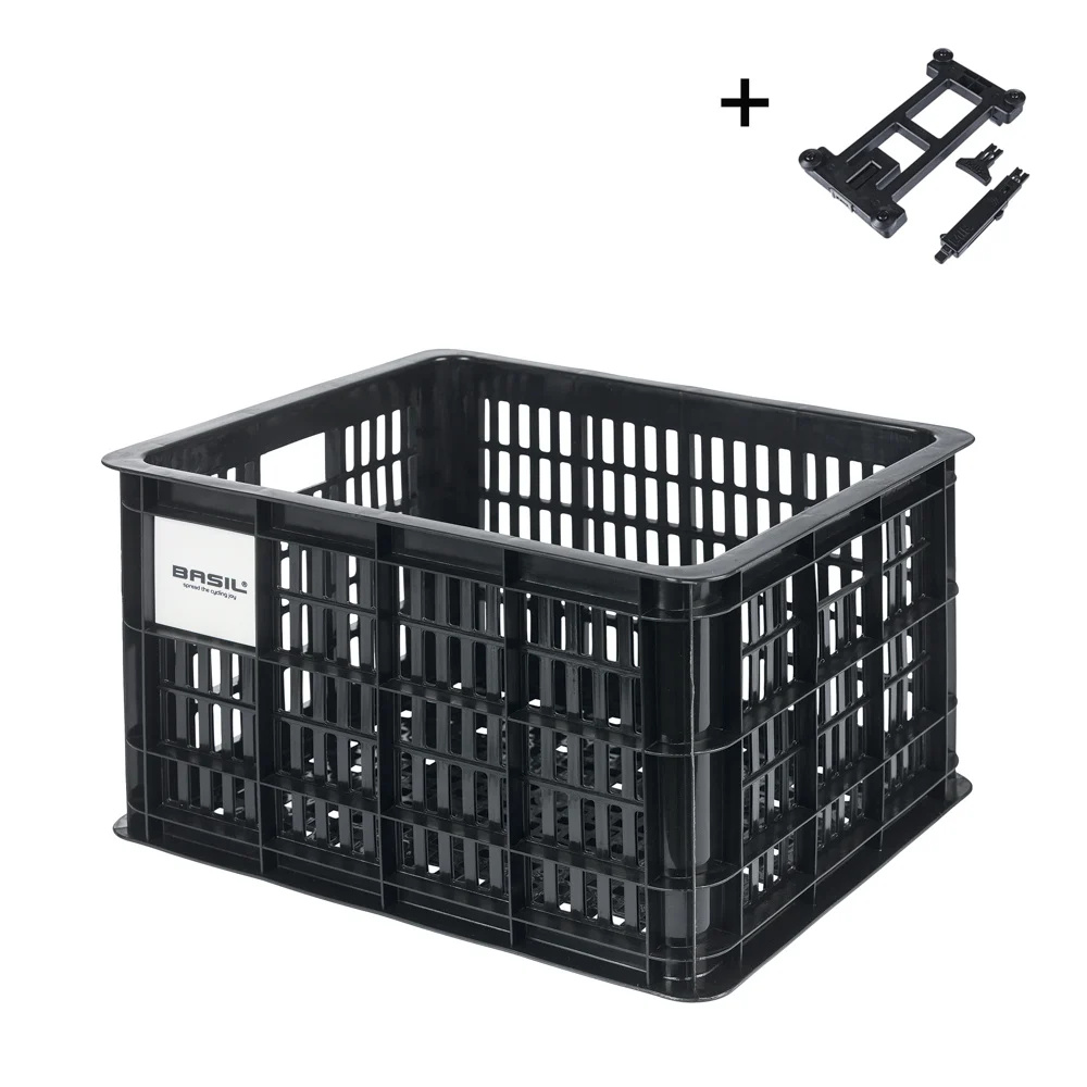Basil Fietskrat Crate M 29,5L Black MIK 2.0