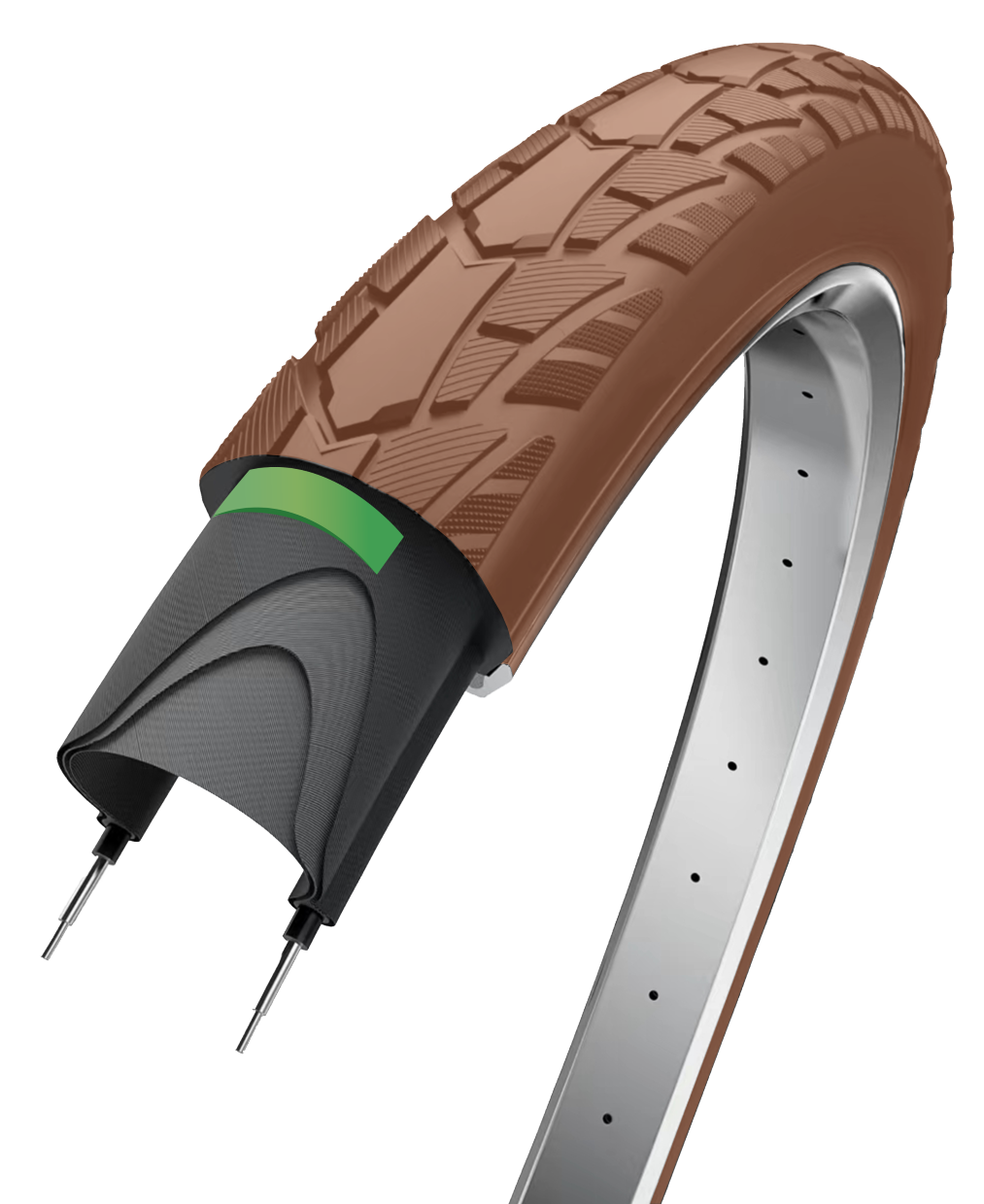 Edge Buitenband performance protect 28 x 1.75 / 47-622 - bruin met reflectie