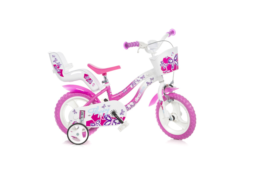 Dino Flappy 12 Inch 21 cm Meisjes Doortrapper Wit/Roze