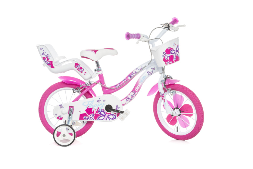Dino Flappy 14 Inch 24 cm Meisjes Knijprem Wit/Roze