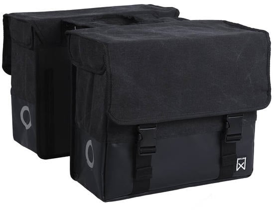 Willex Dubbele fietstas Canvas Tas Plus 30L Zwart/Matzwart