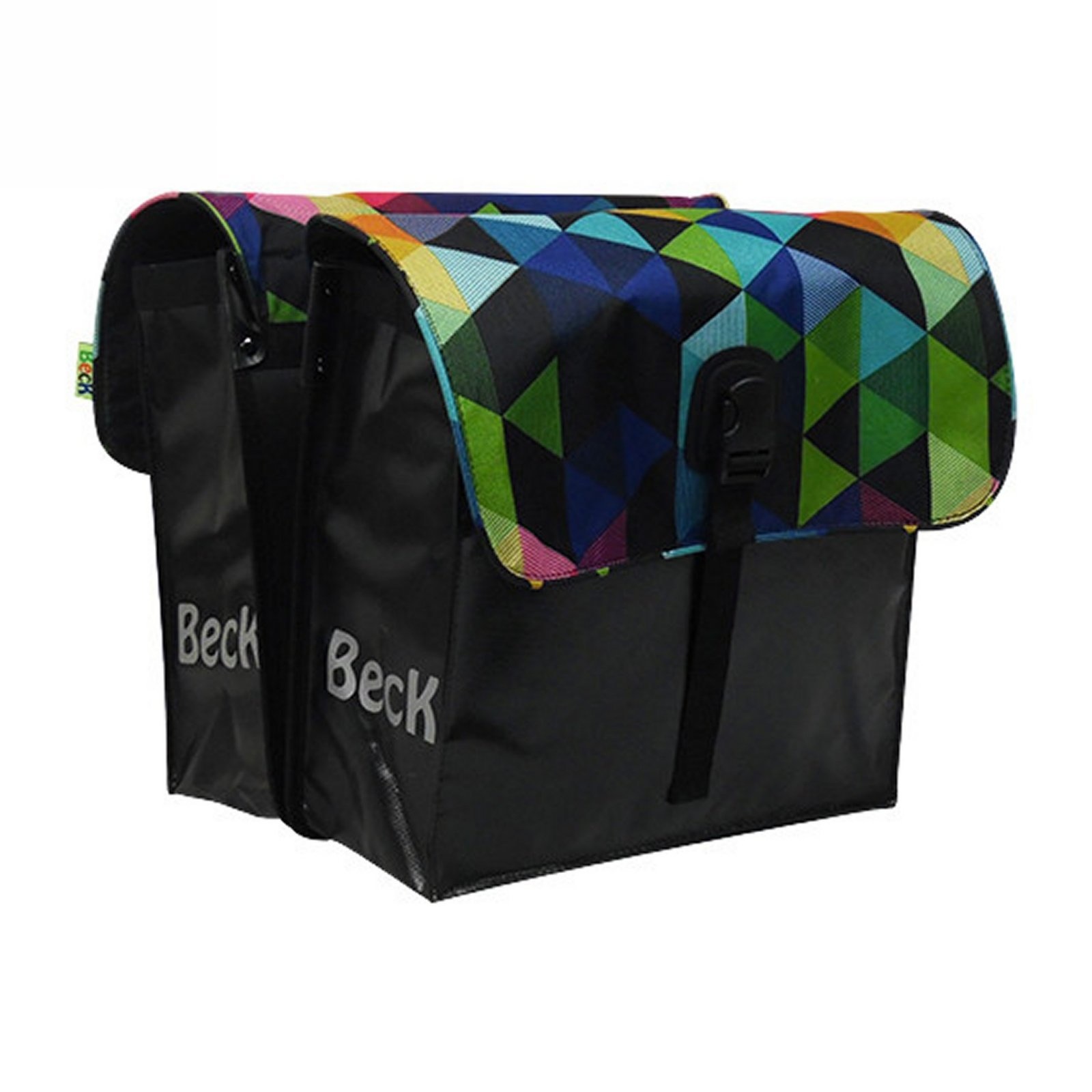 Beck Dubbele Fietstas Small Colored Triangles