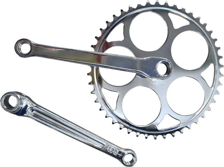 Bhogal crankstel set met spiegat 46T 170 mm zilver