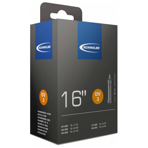 Schwalbe  16'' Binnenband Nr. 3 47/62-305 - Binnenband voor fiets, zwart