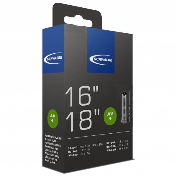 Schwalbe  16/18'' Binnenband Nr. 4 28/37-340/355 - Binnenband voor fiets, zwart