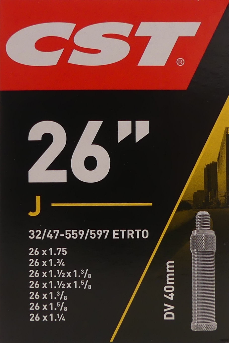 Cst binnenband 26x1,75-1.90-2.30 etrto 40/62-559, ventiel: blitz/hollands 40 mm