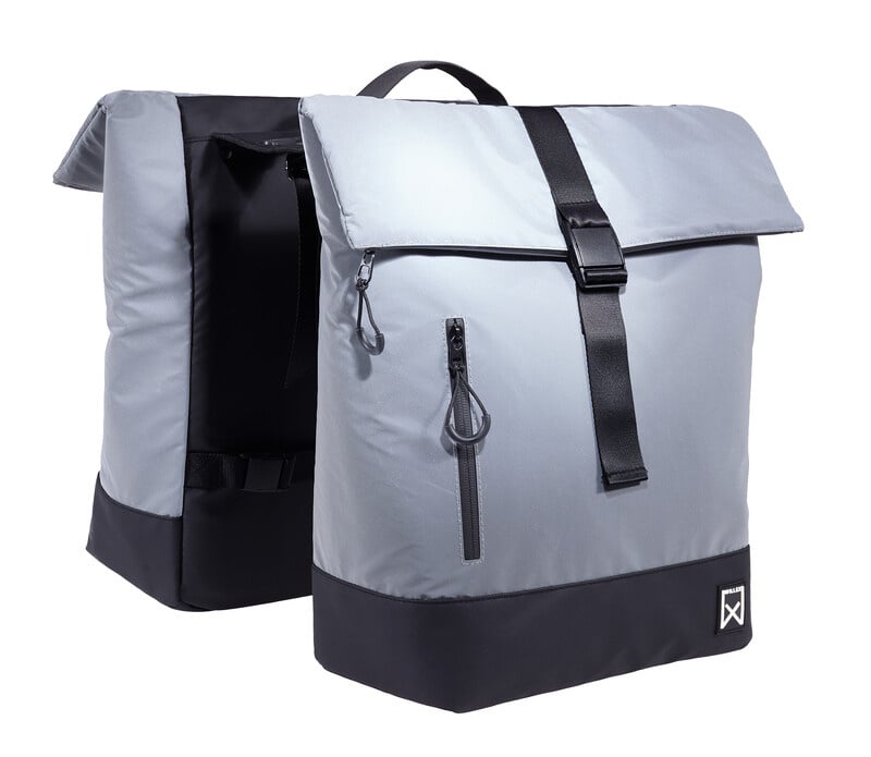 Willex Dubbele Fietstas Reflecterend 34L Grijs