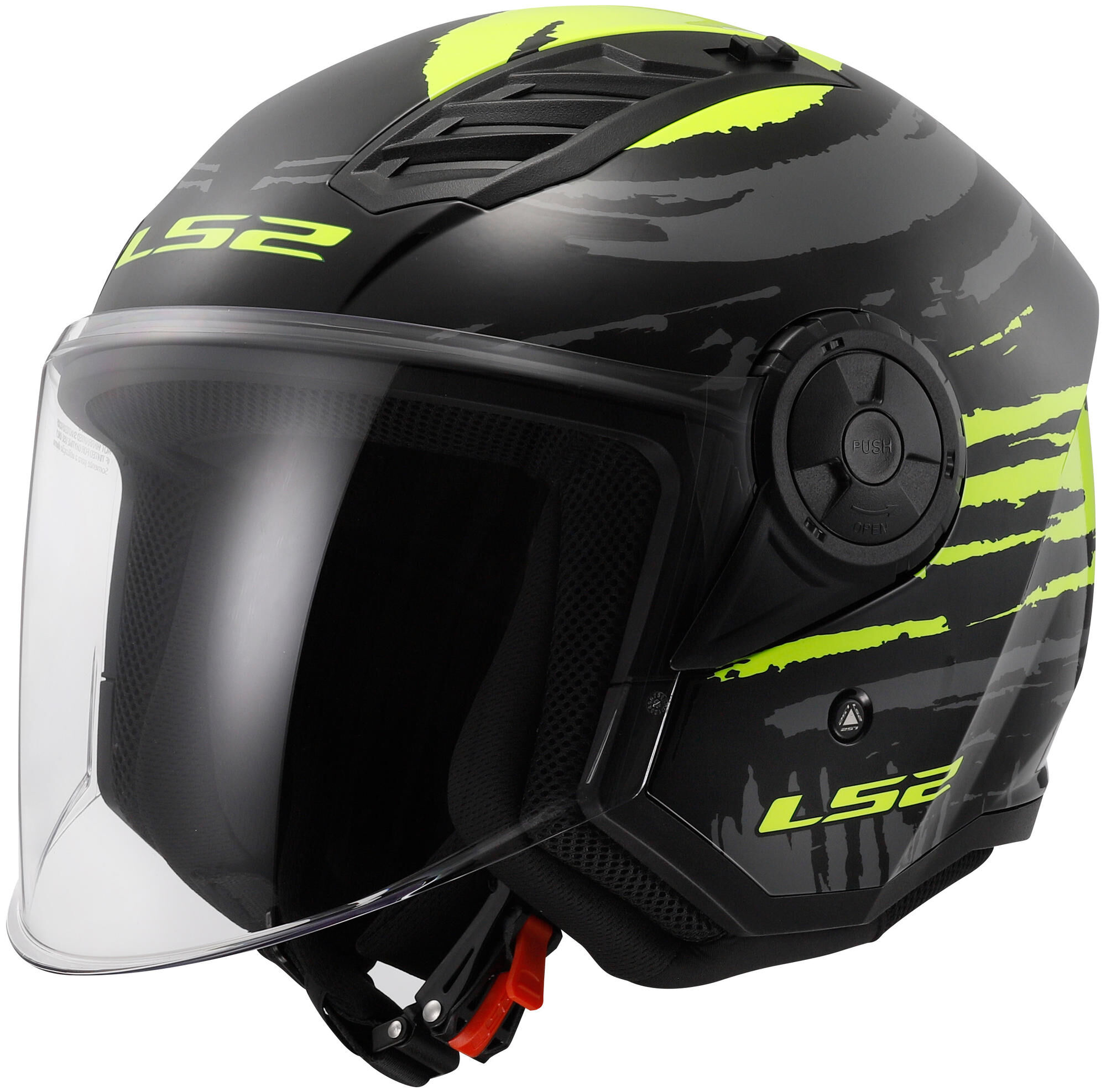 LS2 jethelm of616 airflow ii brush helmet of616 airfl.ii brush xl black/yellow