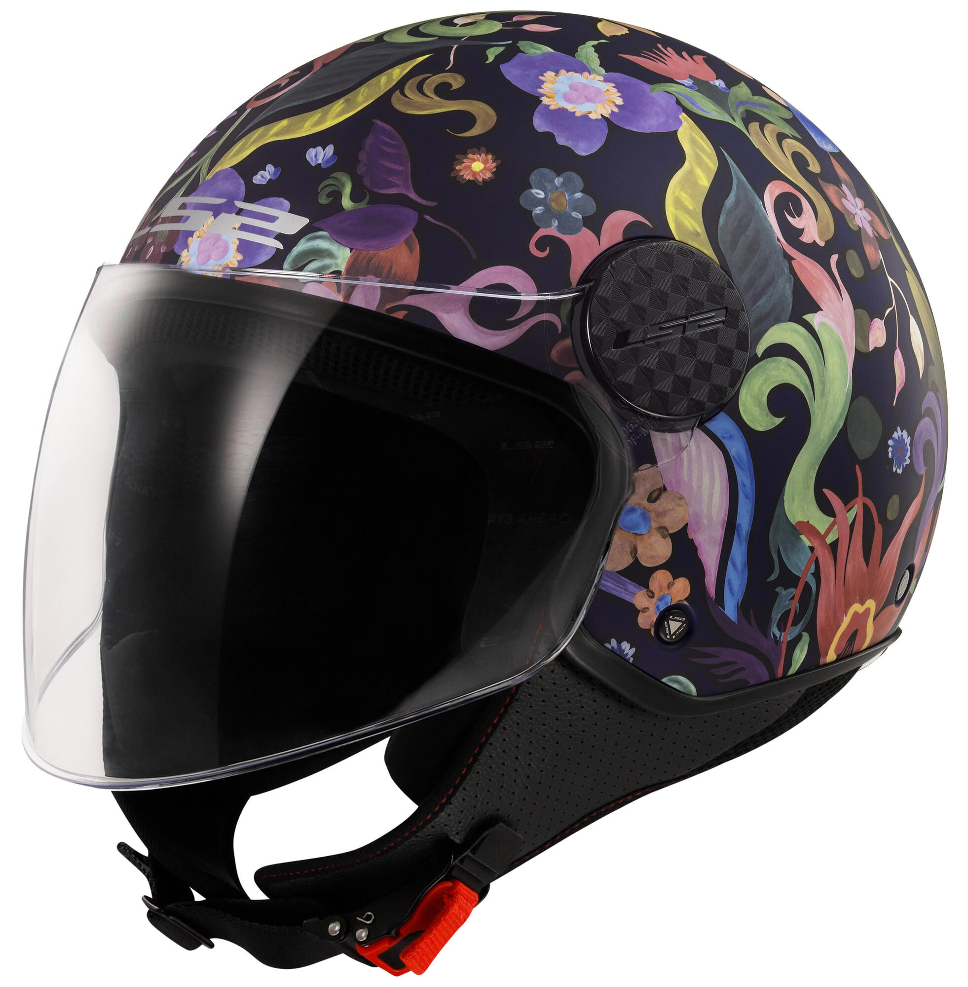 LS2 jethelm of558 sphere lux ii bloom helmet of558 sph. ii bloom s blue/colorful