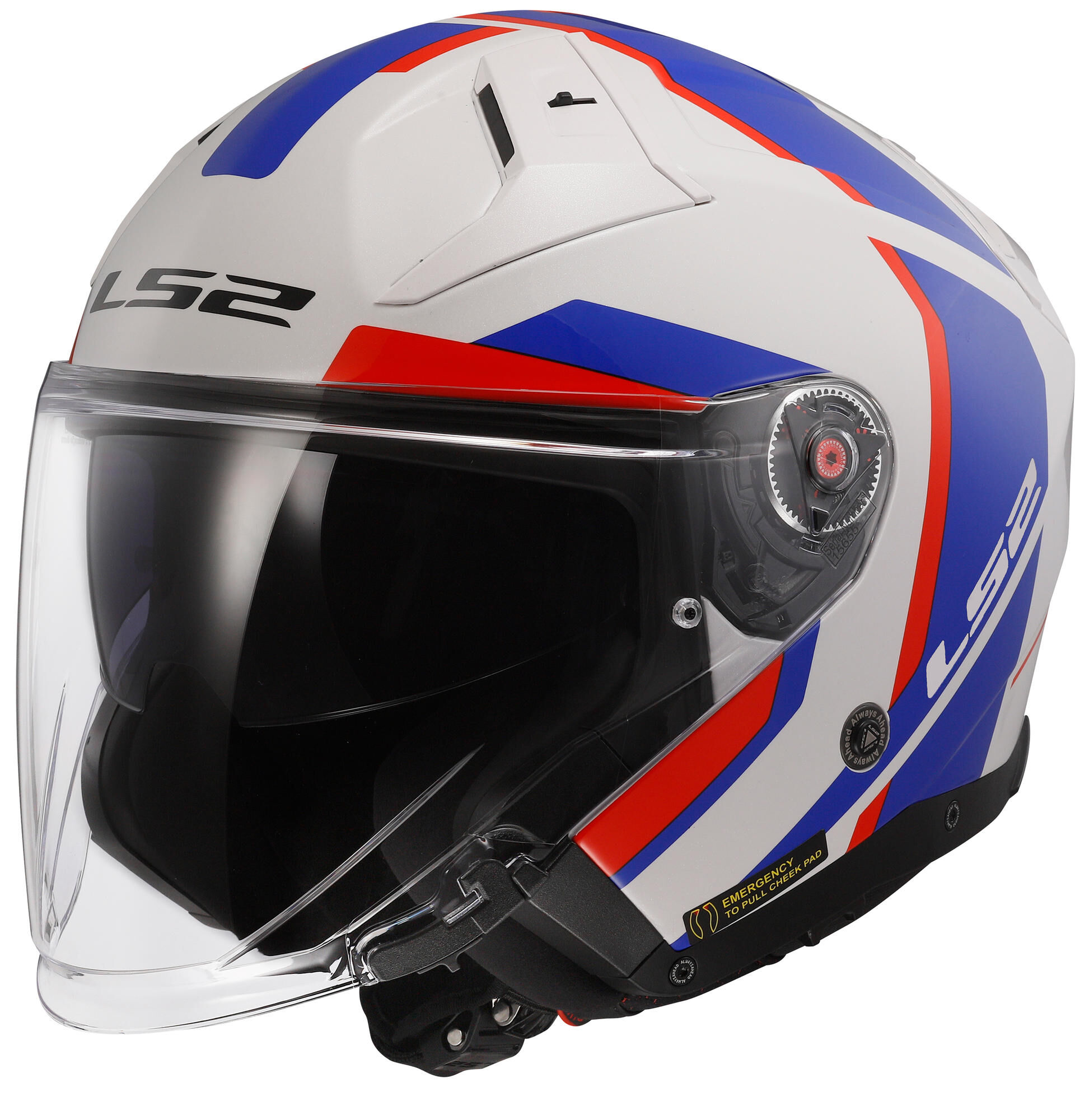 LS2 of603 infinity ii focus jethelm helmet of603 infi. ii foc. m white/blue/red
