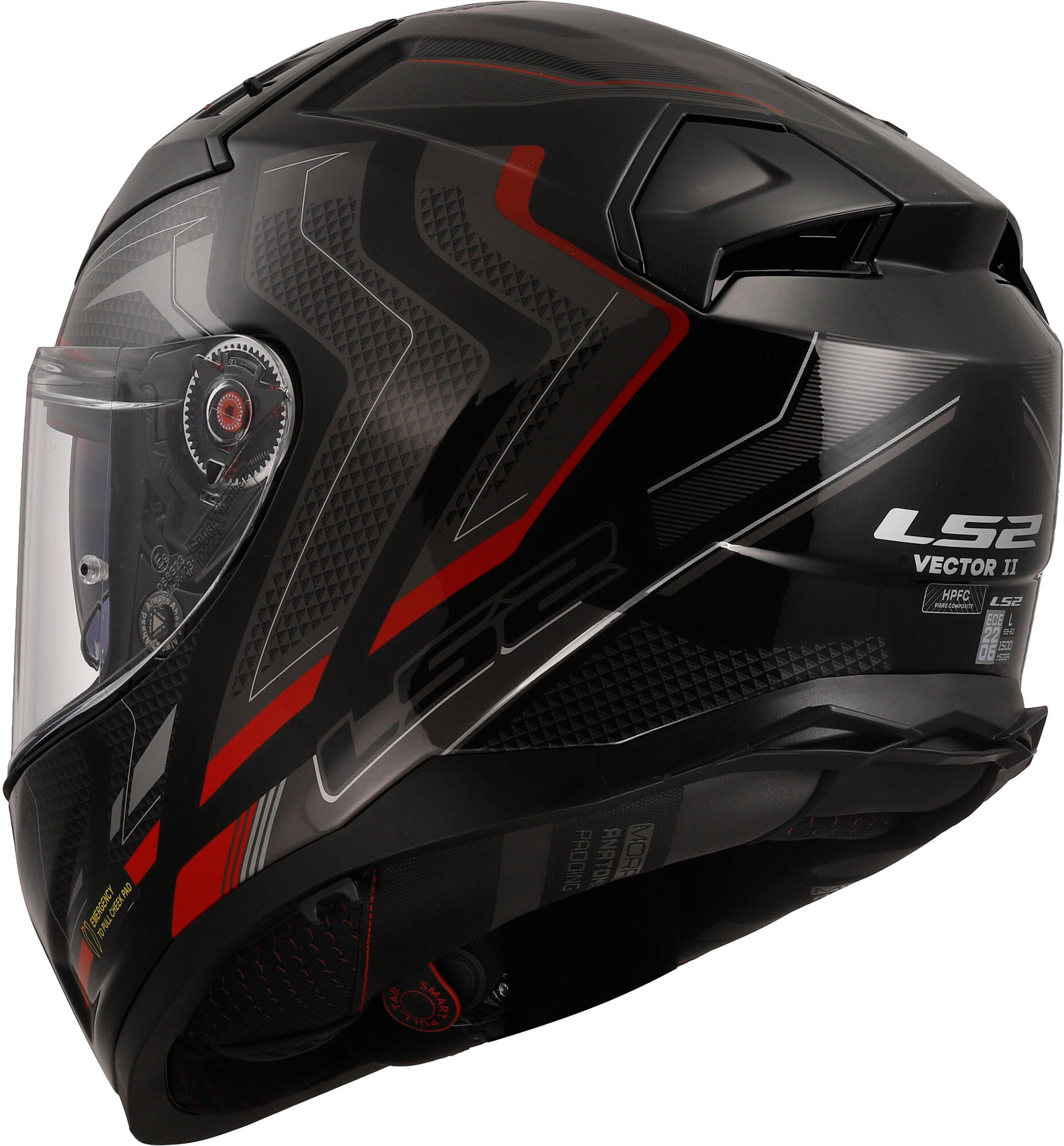 LS2 integraalhelm ff811 vector ii alizer helmet ff811 vect. ii alizer xl black/red