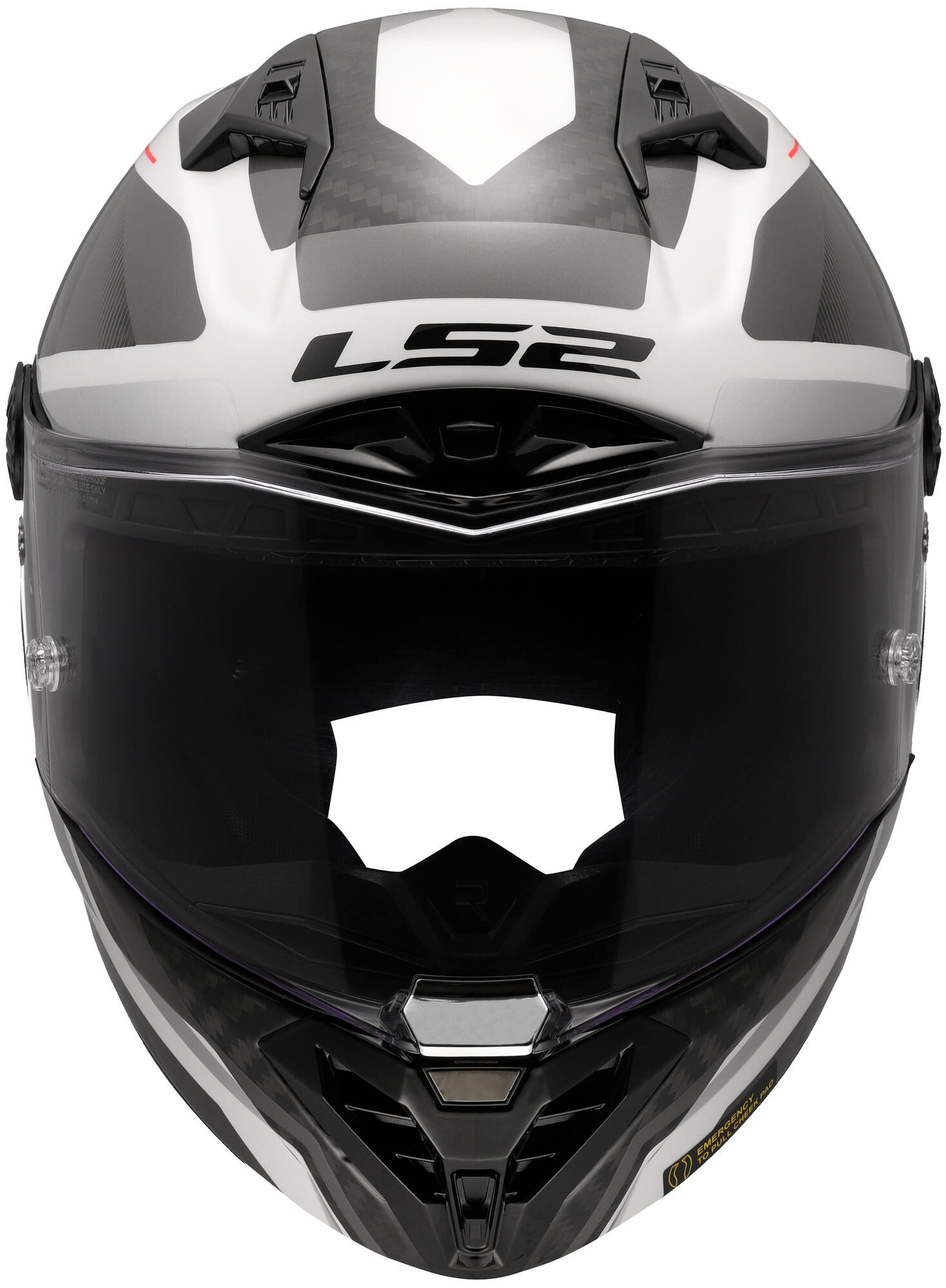 LS2 integraalhelm ff805 thunder carbon gp diamond helmet ff805 thunder gp raute s white/grey