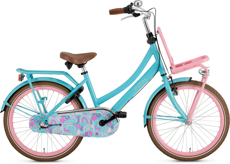 Popal Daily Dutch Basic+ 22 Inch 35 cm Meisjes 3V Terugtraprem Turquoise/Roze