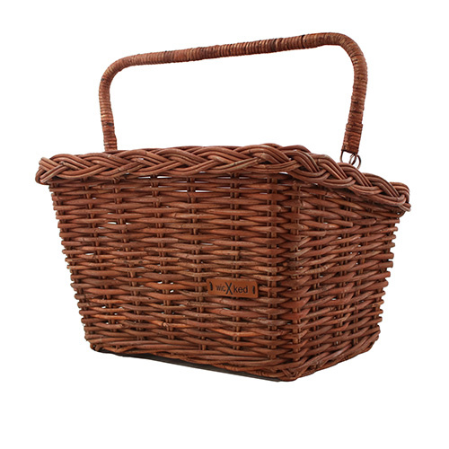 Wicked Rieten Fietsmand Aan Stuur Rechthoek Bruin