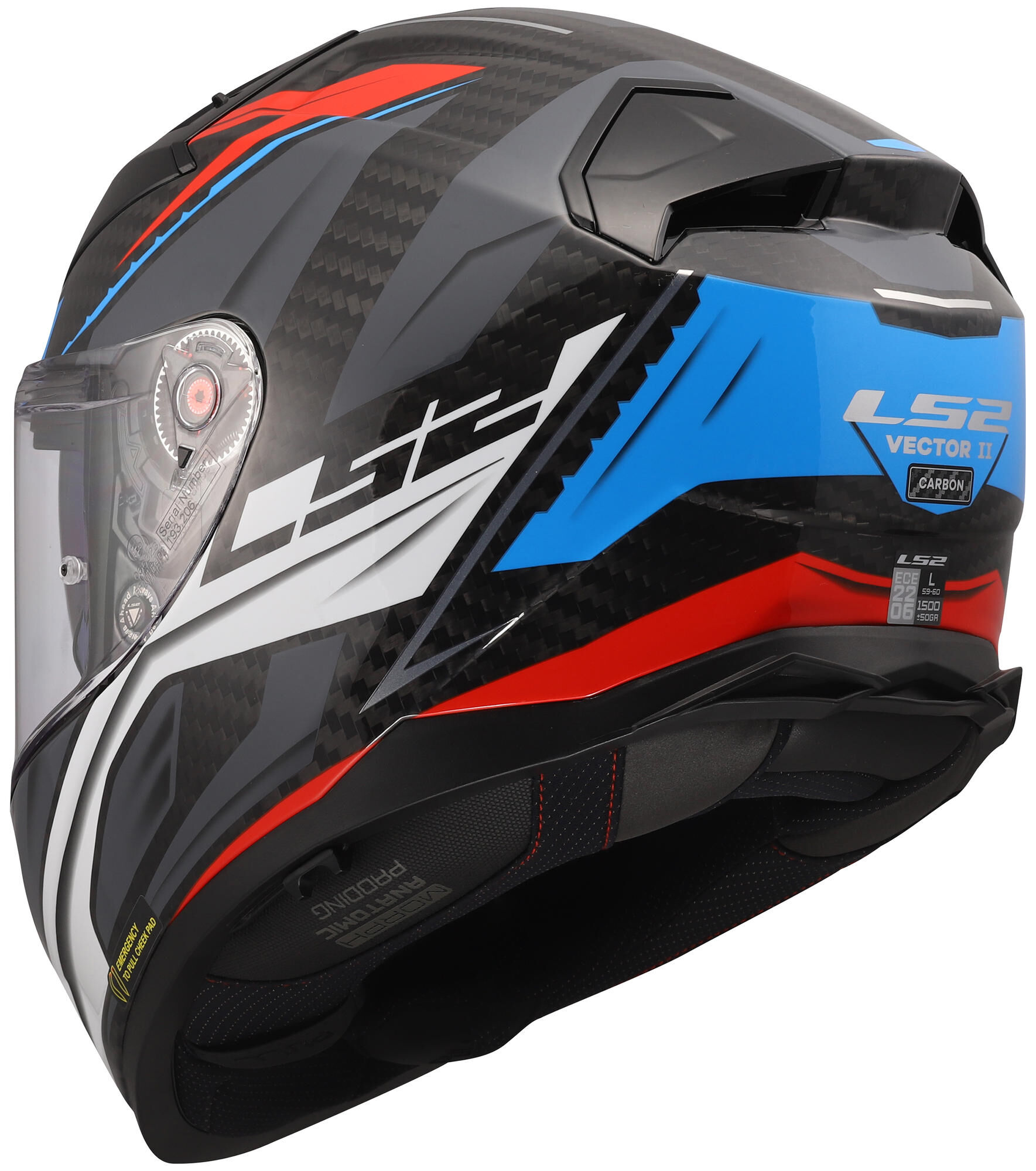 LS2 integraalhelm ff811 vector ii carbon savage. helmet ff811 vector i c savage white/bl/red xl
