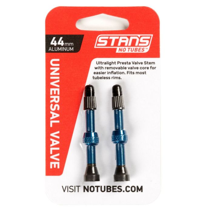 STANS Stan's valve stem aluminium (pair) - universal, presta - blue - 44mm