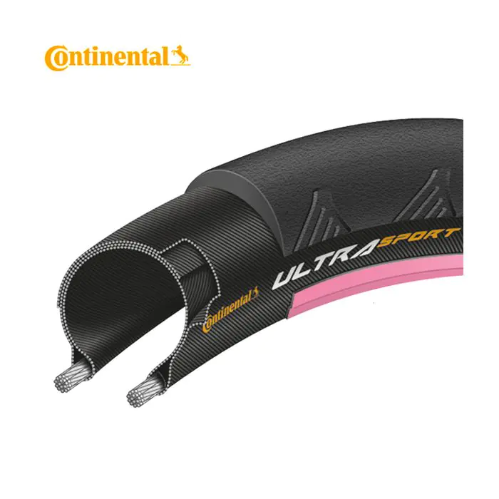 CONTINENTAL 23-622 ultra sport 2 zwart-roze vouw 0150131
